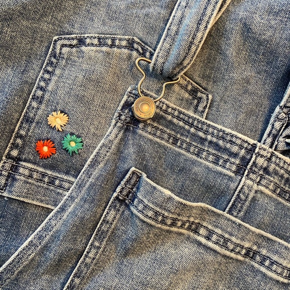 Aerie Denim Shortall in a Medium Indigo Wash Super Soft Women’s Size XS - Picture 7 of 7